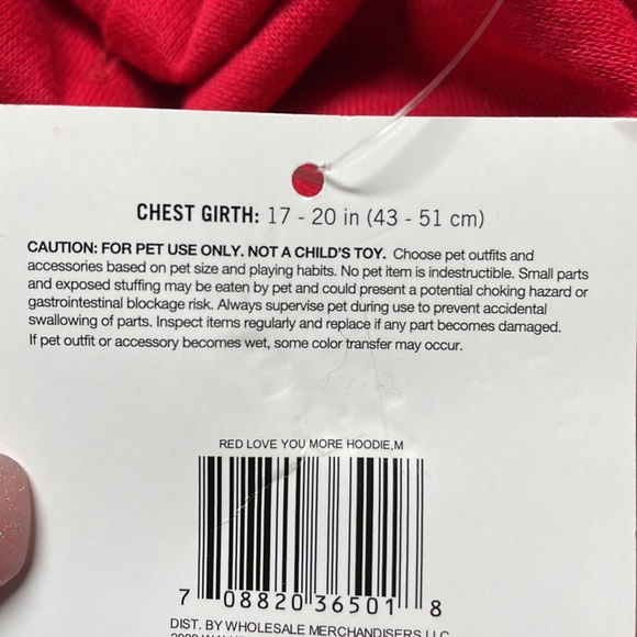 Dog outfit clothing Red dog apparel love you more - Picture 6 of 7